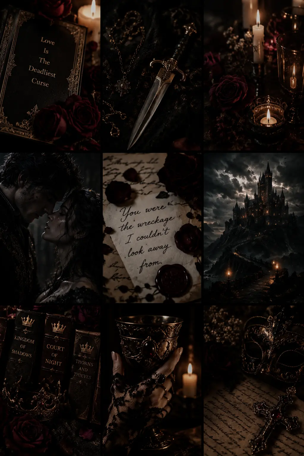 Esthétique romantasy sombre inspirée de BookTok